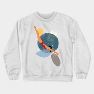 Swimmer Diving Silhouette Pool Water Sport | Passion Crewneck Sweatshirt